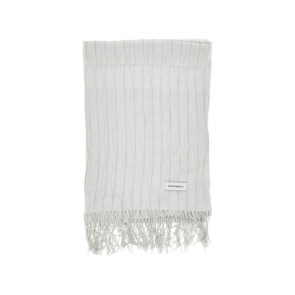 Pleated viscose-blend scarf