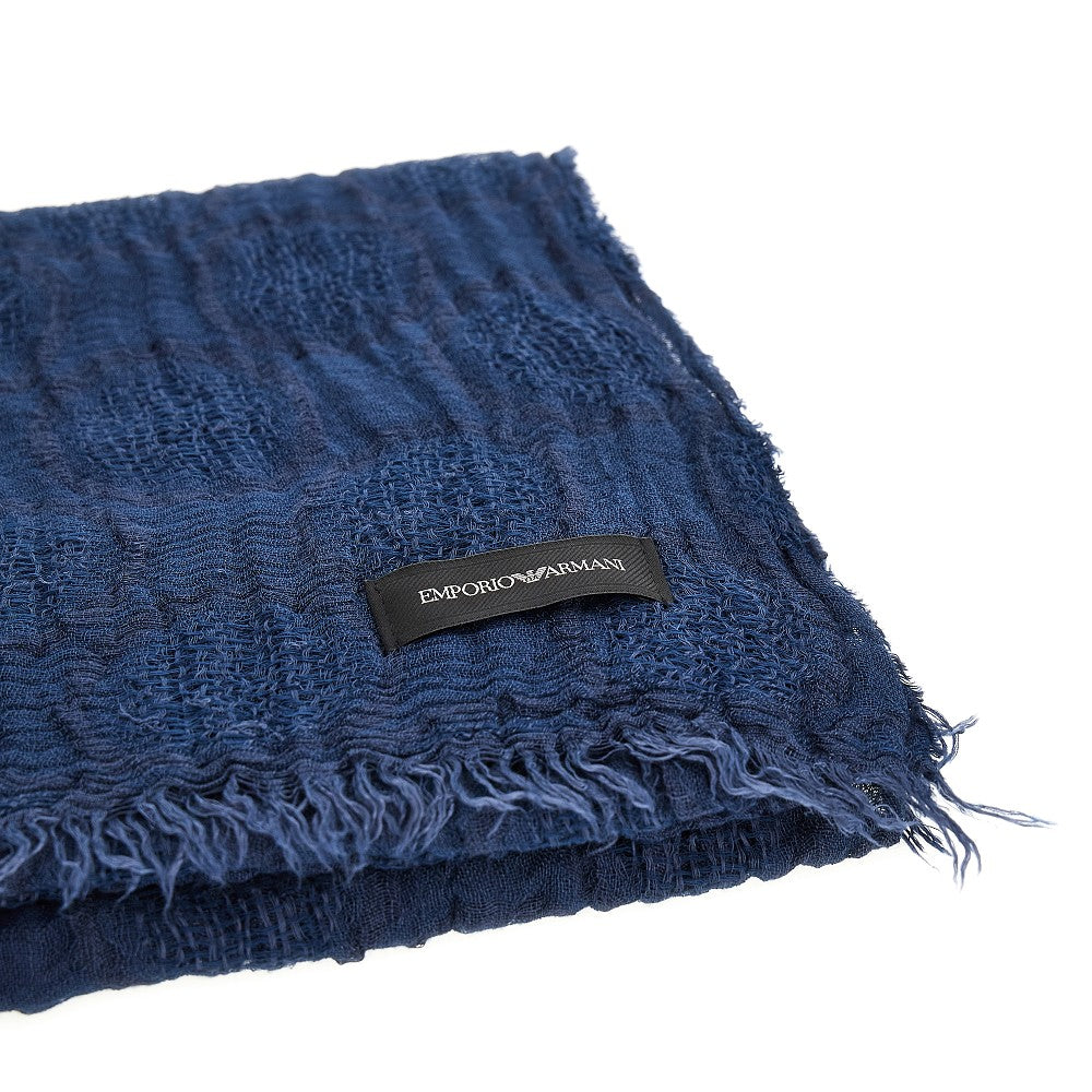 Gauzed linen-blend stole with pois effect