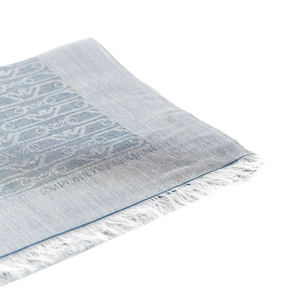Jacquard wool blend scarf