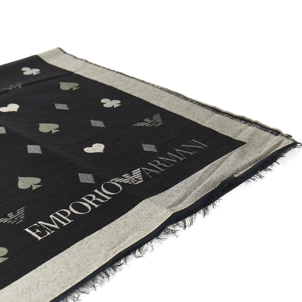 Jacquard wool-blend scarf
