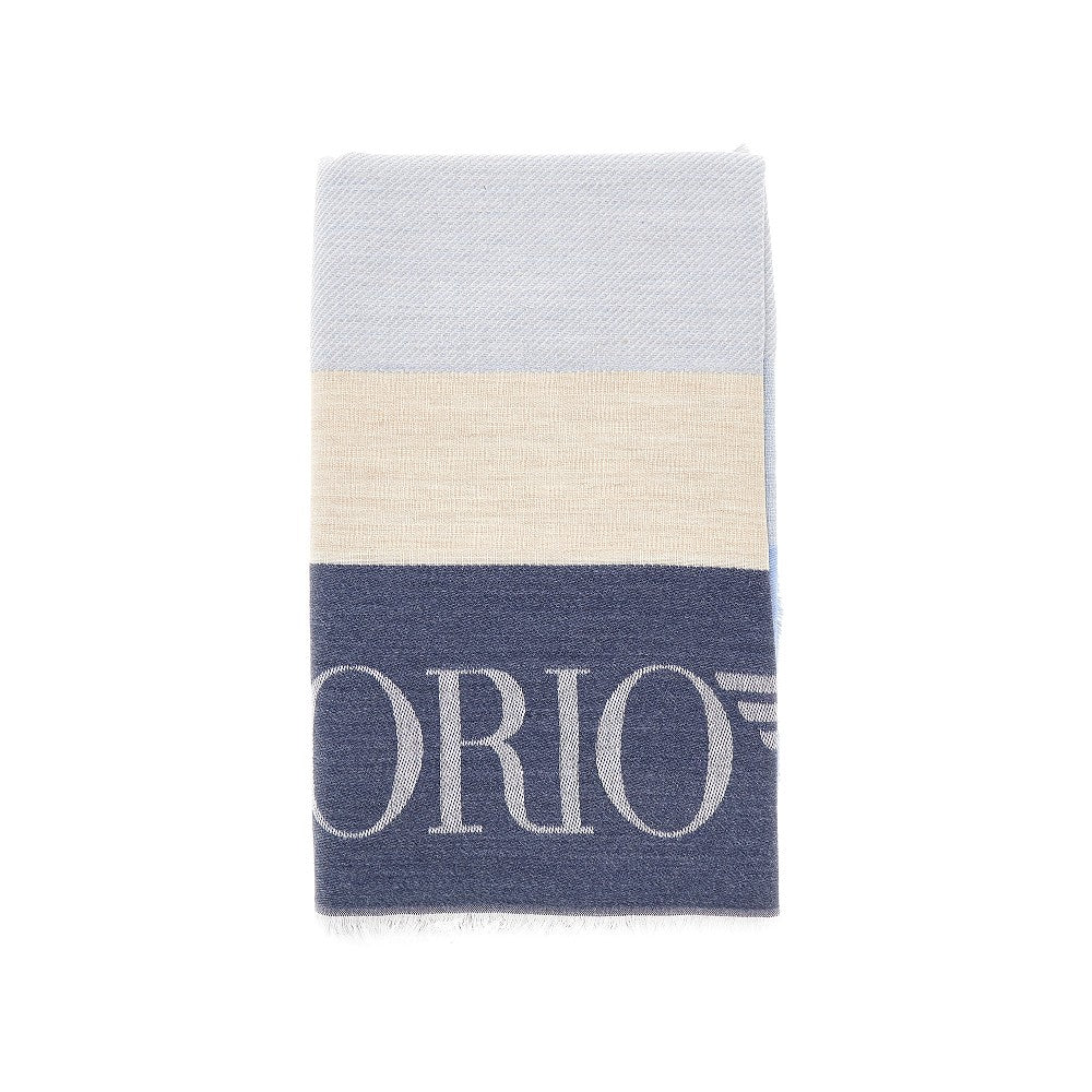 Jacquard wool-blend scarf