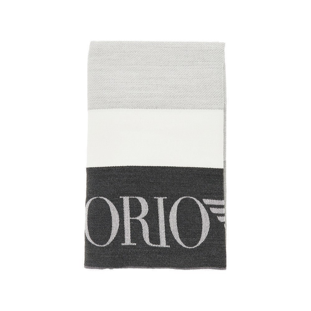 Jacquard wool-blend scarf