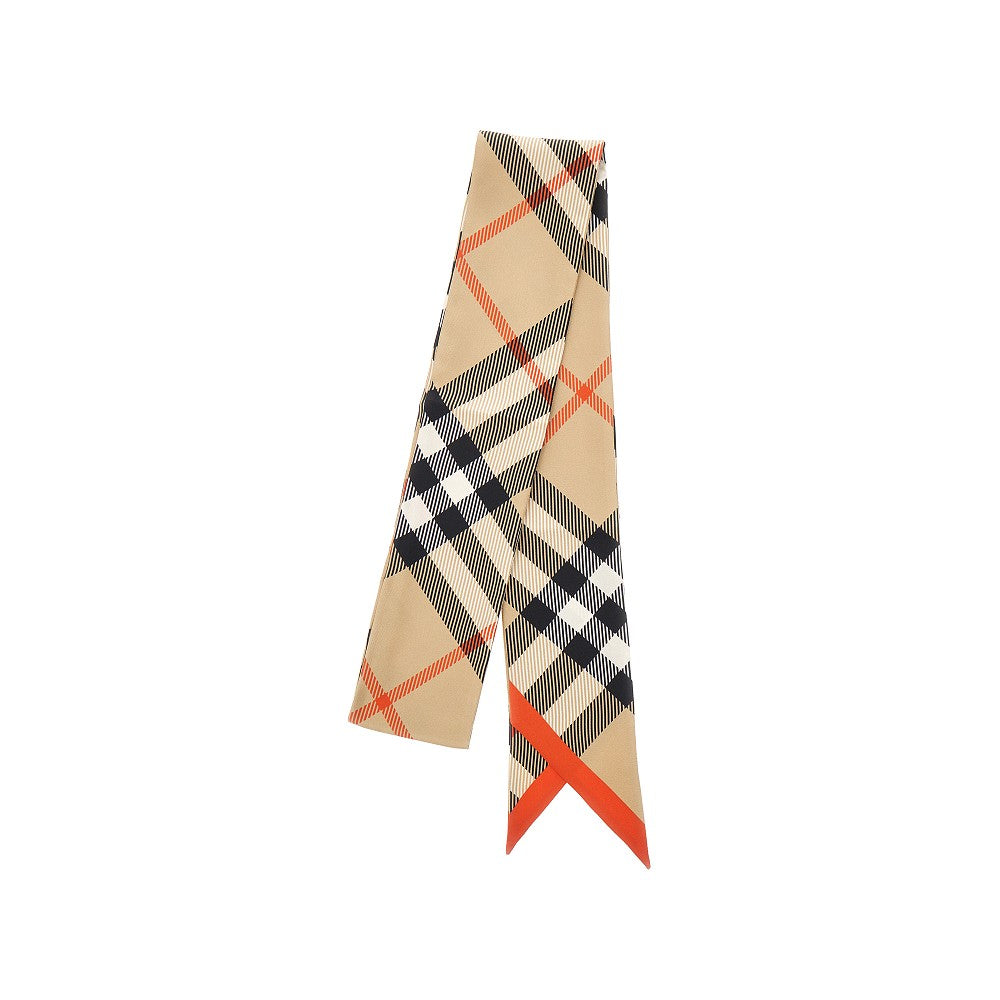 Check silk scarf