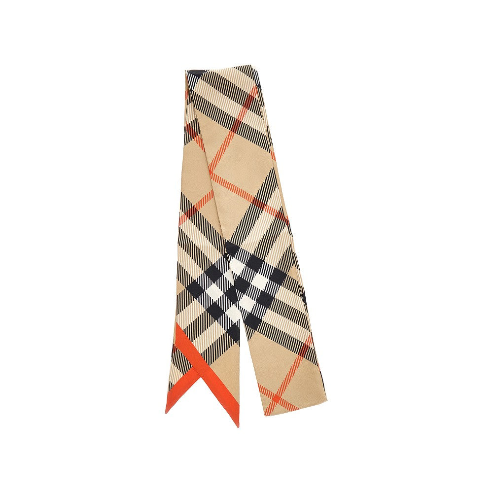 Check silk scarf