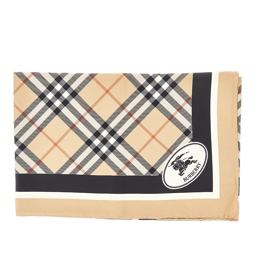 Check silk scarf