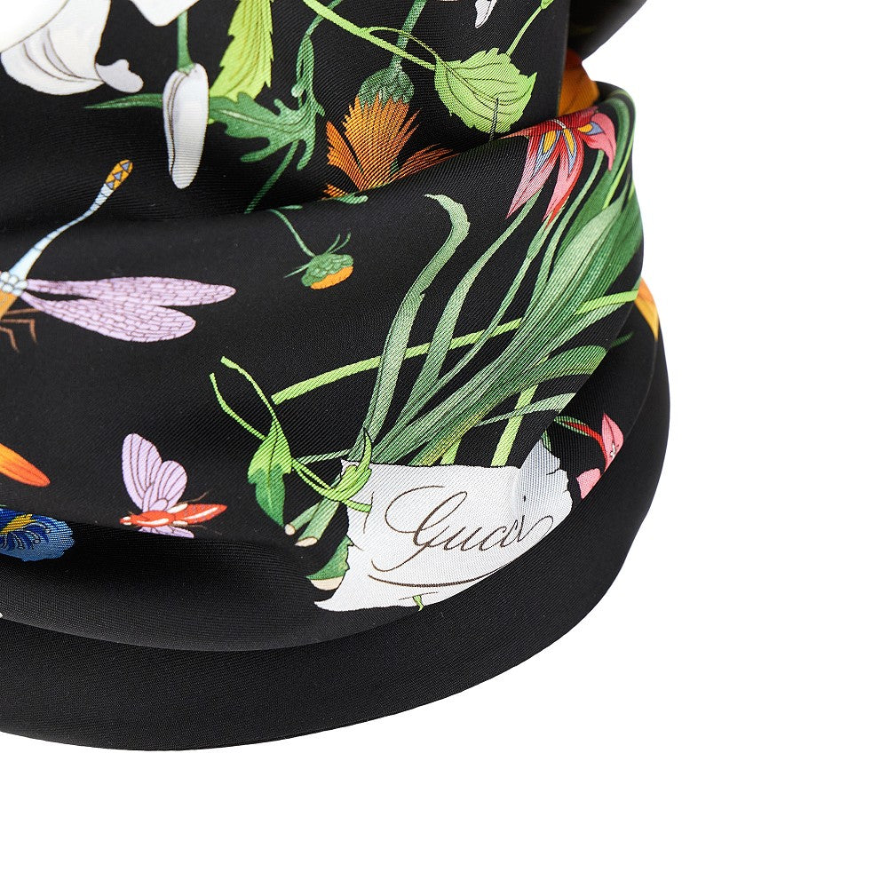 Floral print silk scarf top