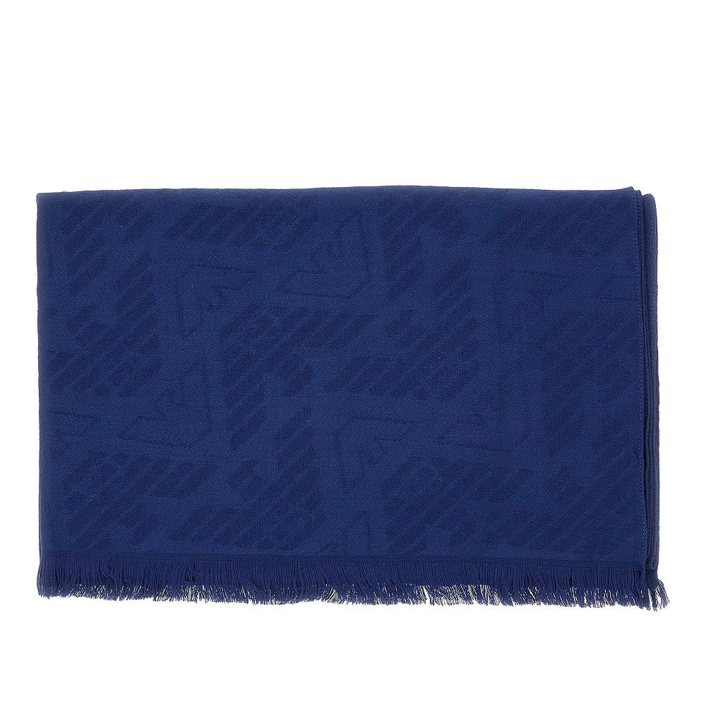 Logo motif viscose-blend scarf