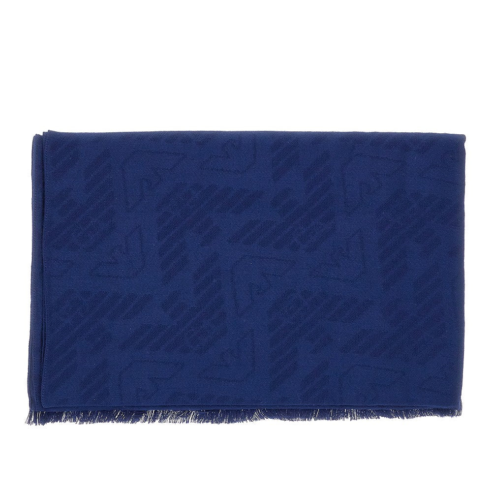 Logo motif viscose-blend scarf