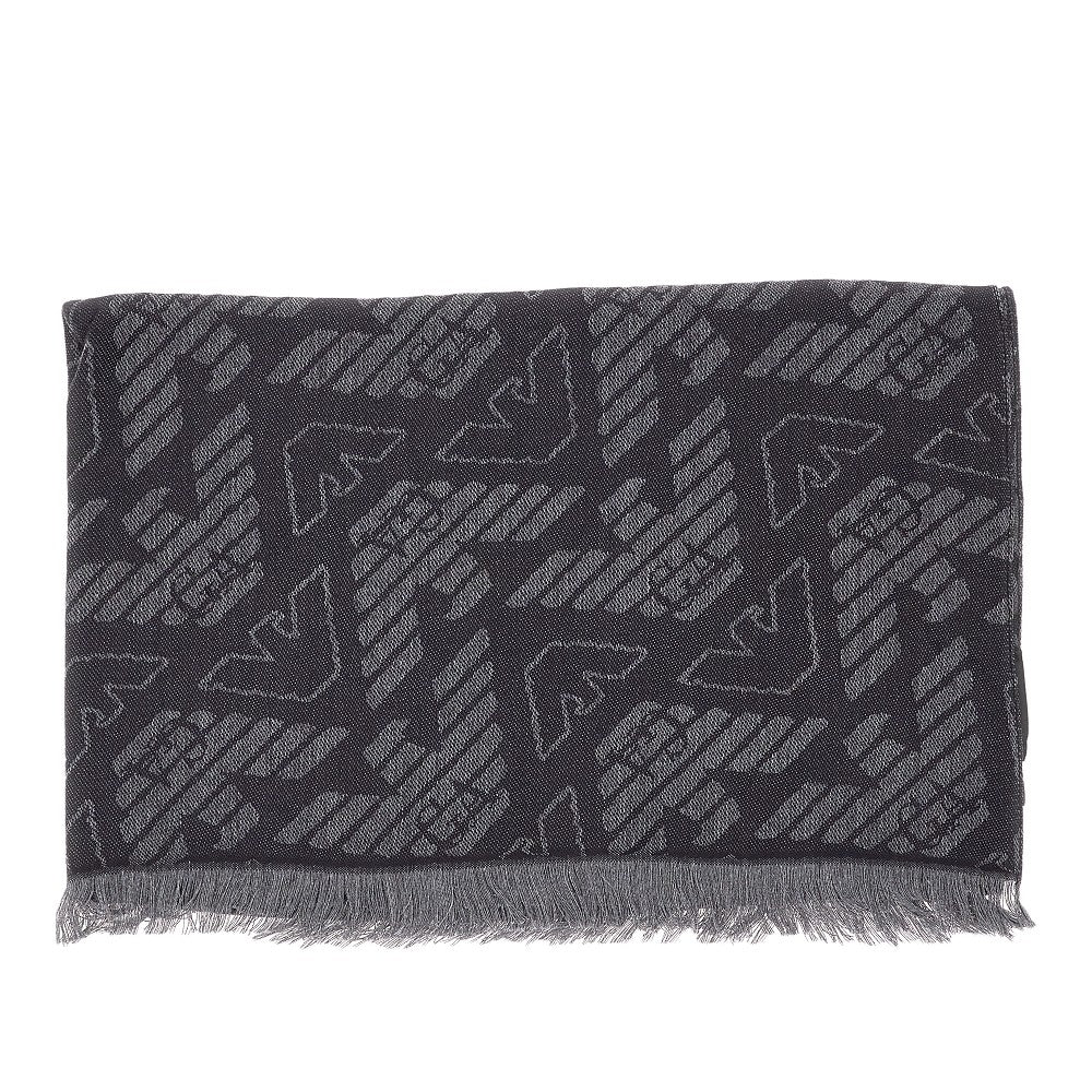 Logo motif viscose-blend scarf