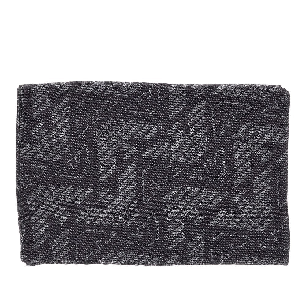 Logo motif viscose-blend scarf
