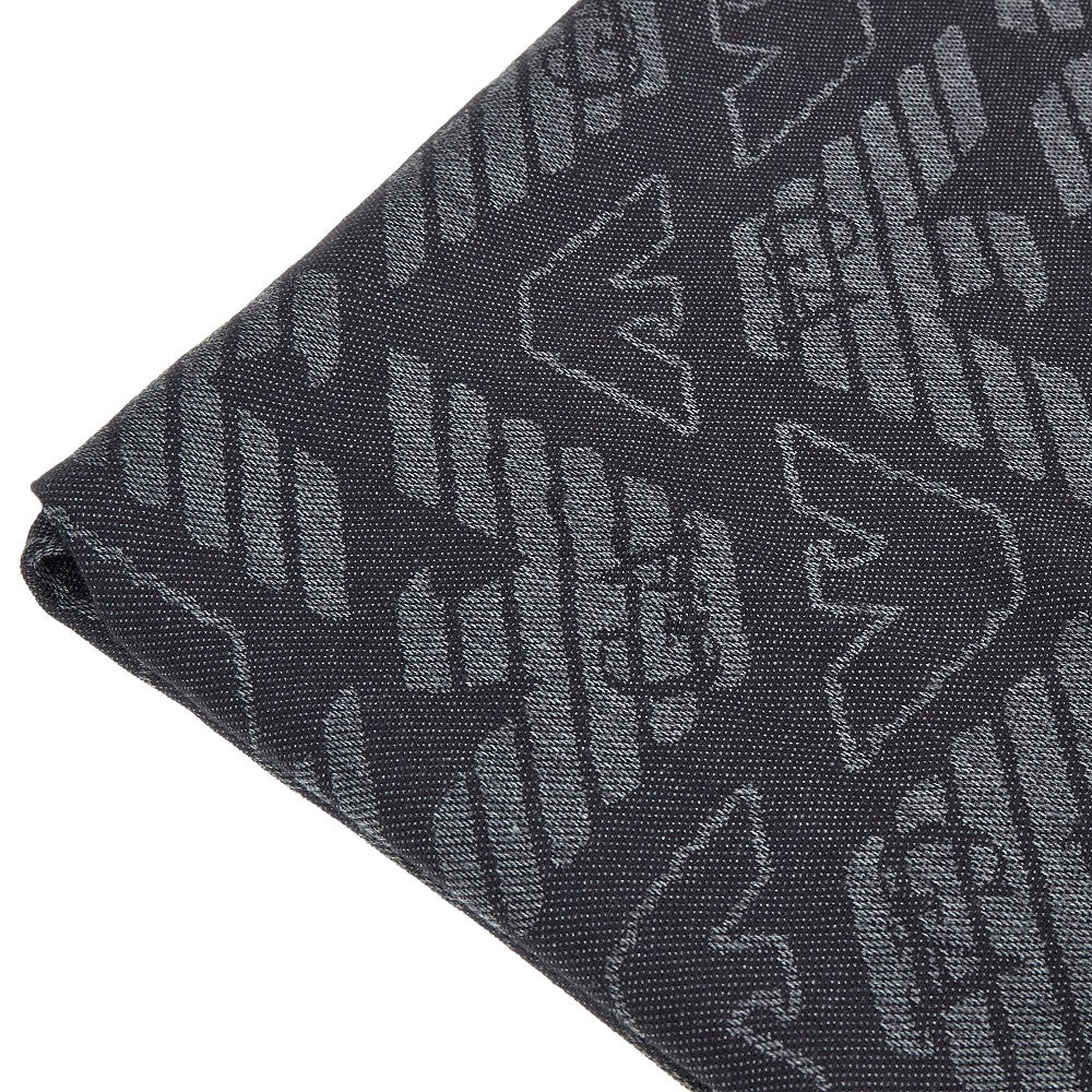 Logo motif viscose-blend scarf