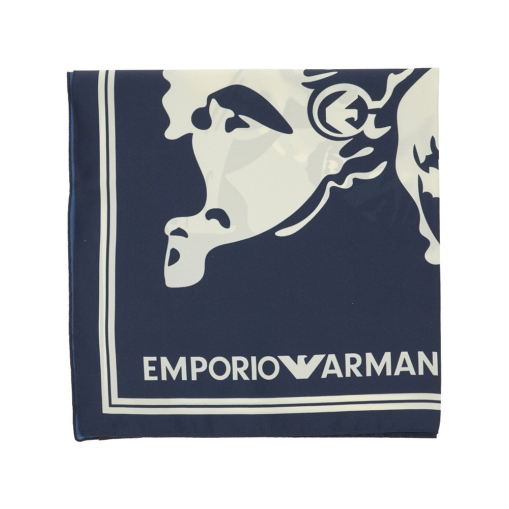 French Bulldog print twill scarf