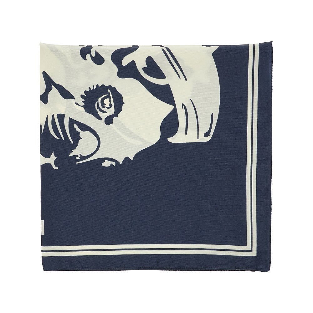 French Bulldog print twill scarf
