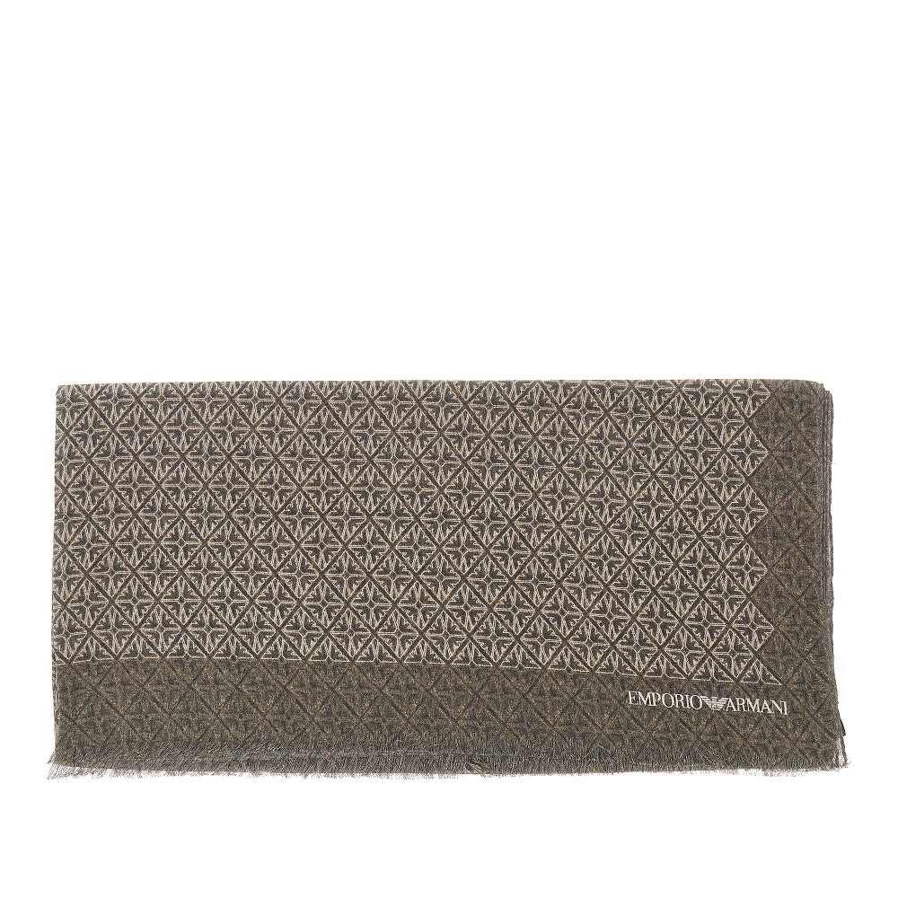 Foulard in viscosa con pattern logo