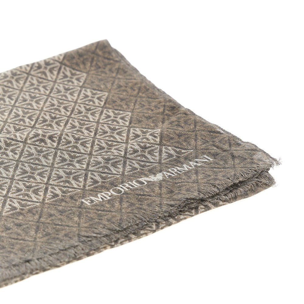 Foulard in viscosa con pattern logo