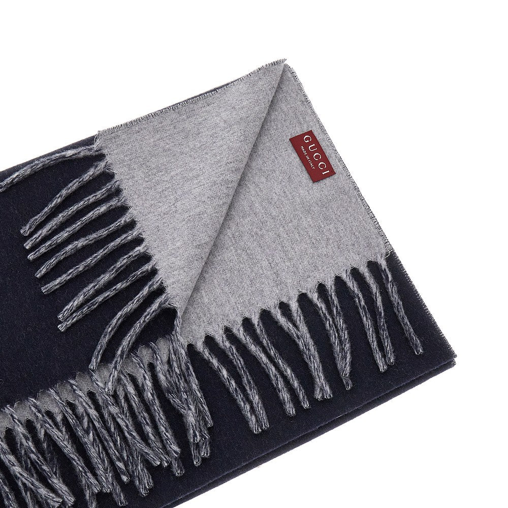 Wool and cashmere double-face scarf