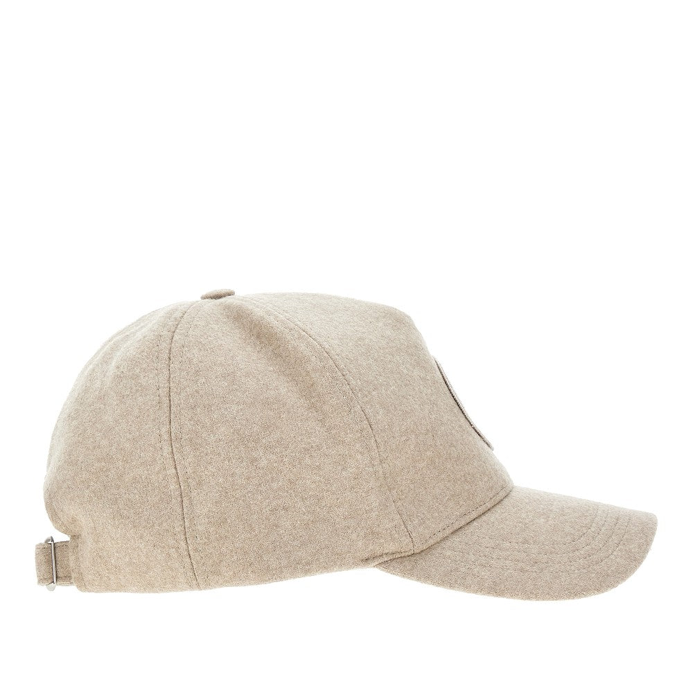 Wool baseball cap with logo patch