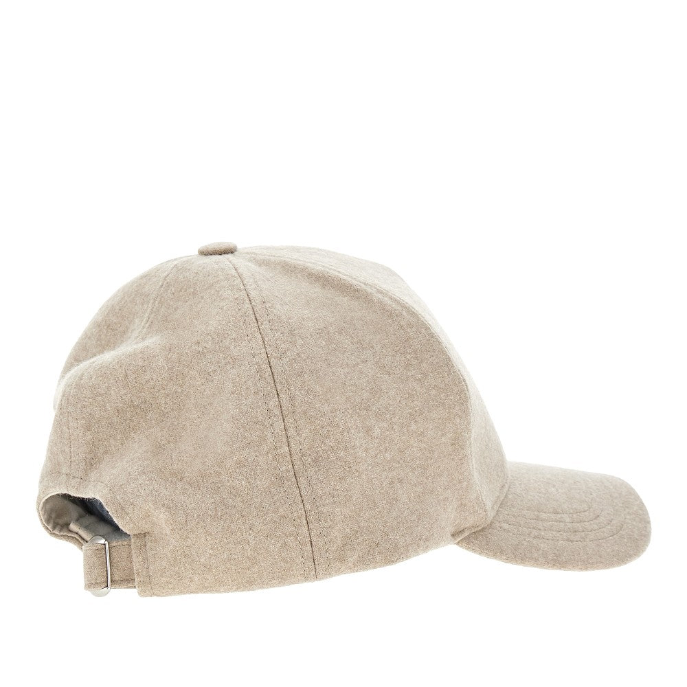 Wool baseball cap with logo patch