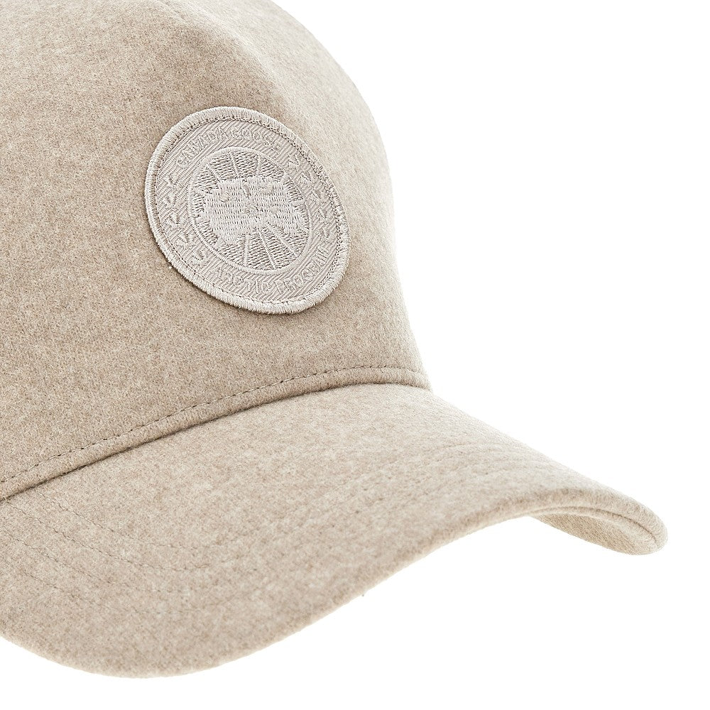 Wool baseball cap with logo patch