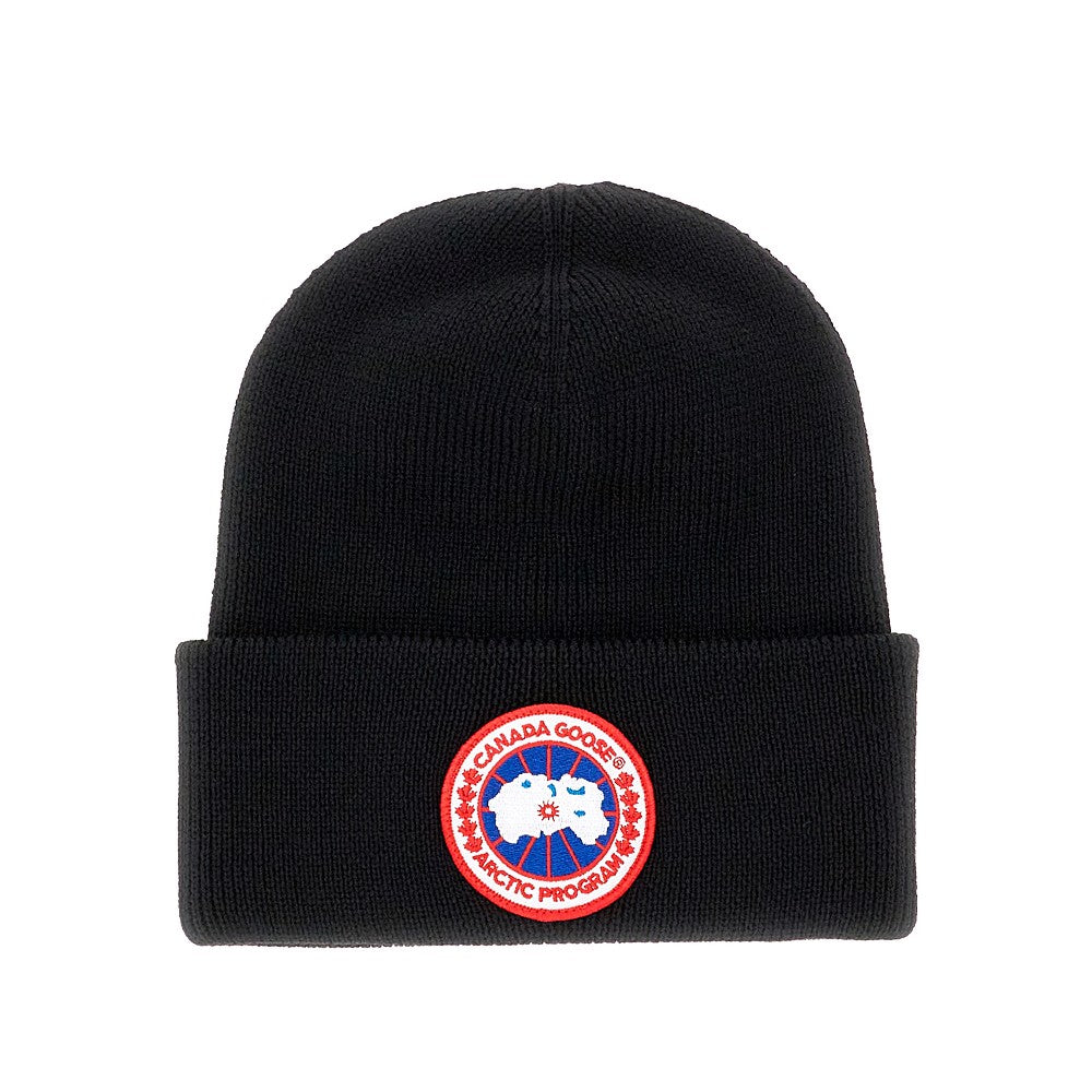 Beanie in lana con patch logo