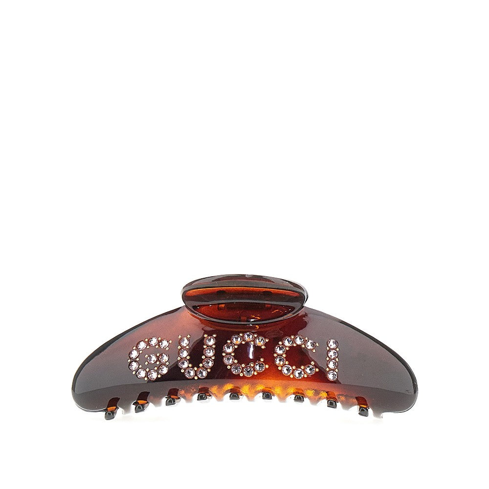 Fermaglio per capelli con logo strass