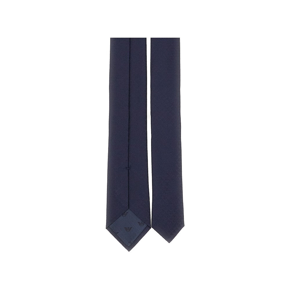 Silk necktie with logo motif