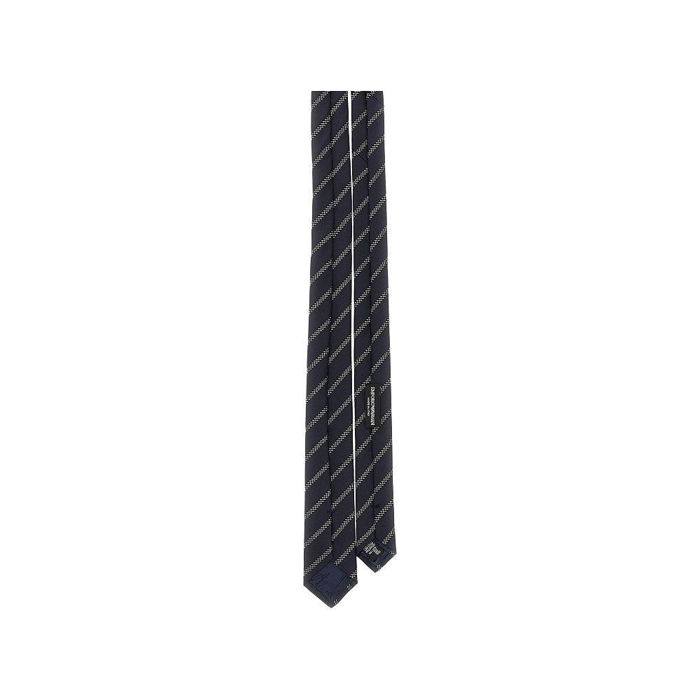 Cravatta in twill di seta con motivo jacquard