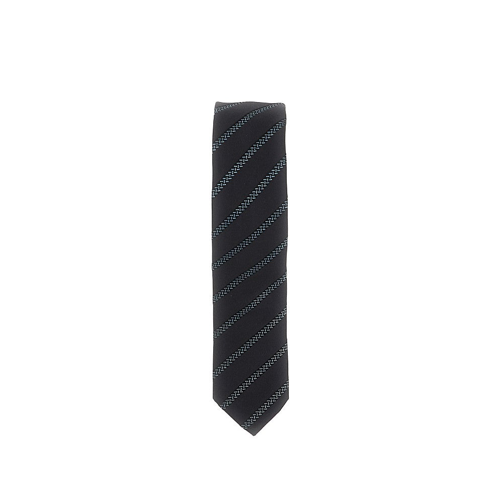 Cravatta in twill di seta con motivo jacquard