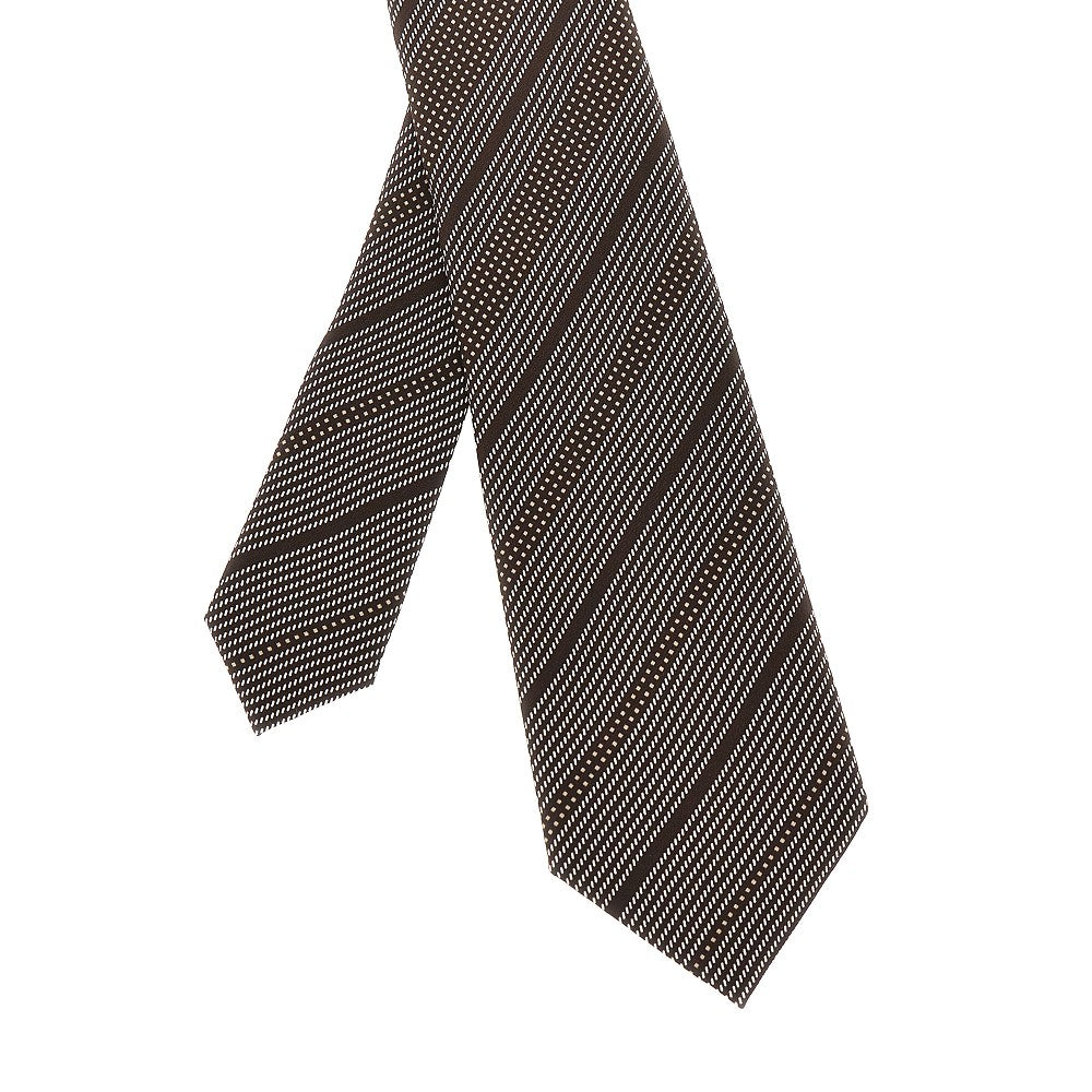 Silk tie with jacquard motif