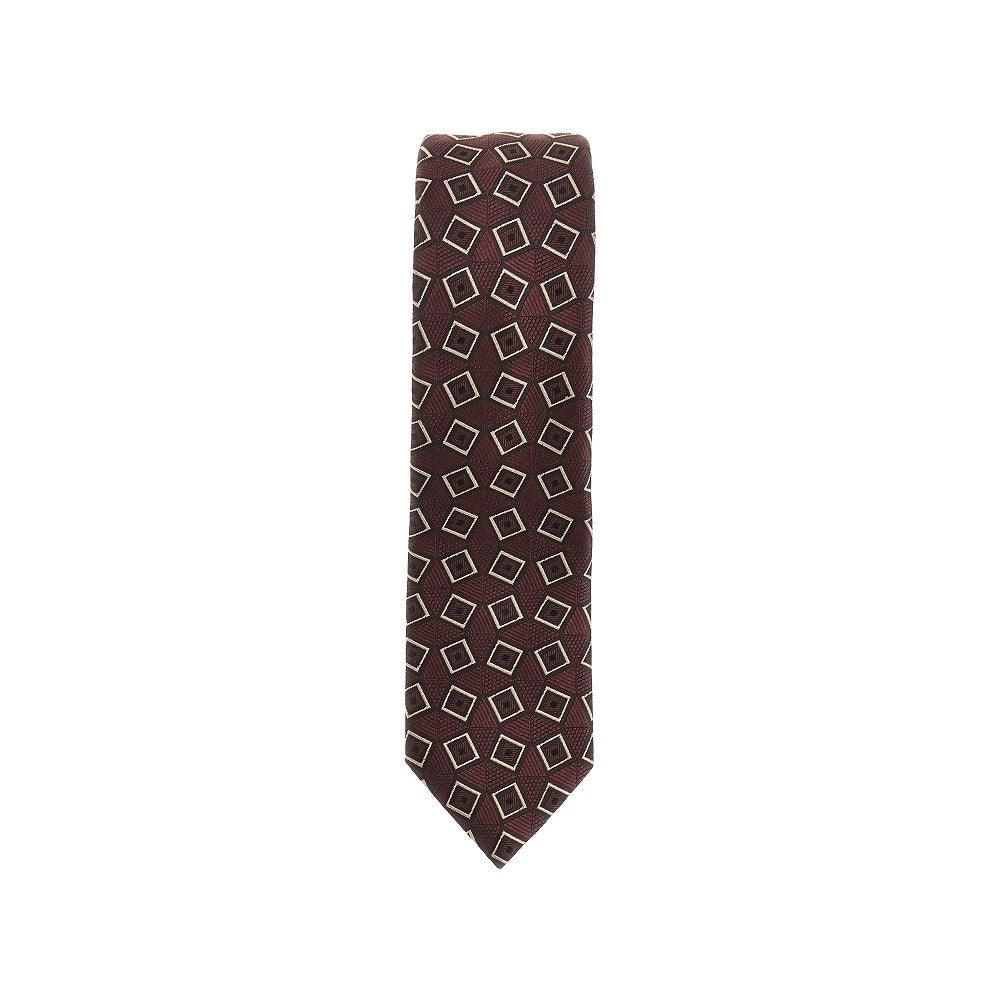 Silk tie with jacquard motif