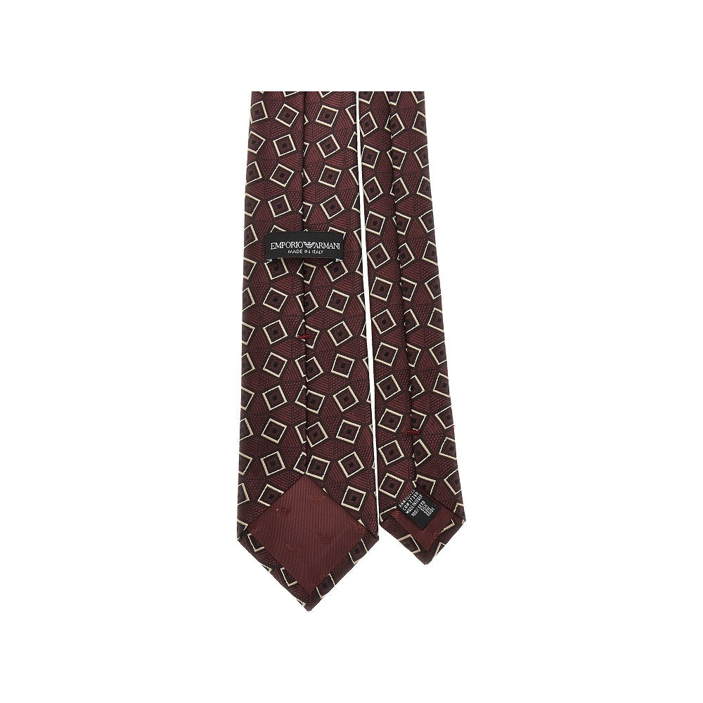 Silk tie with jacquard motif