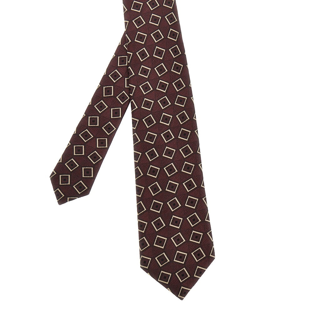 Silk tie with jacquard motif