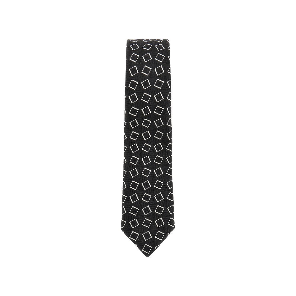 Silk tie with jacquard motif