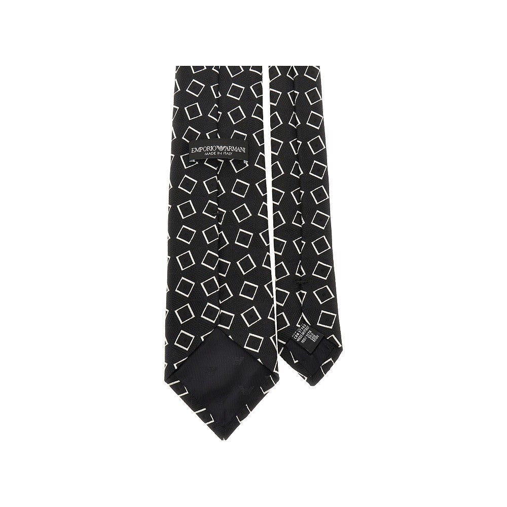 Silk tie with jacquard motif