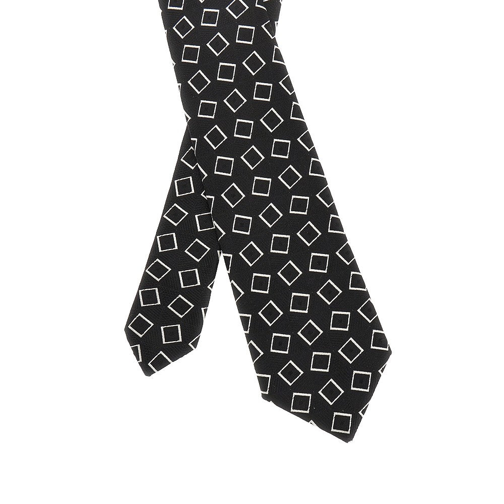 Silk tie with jacquard motif
