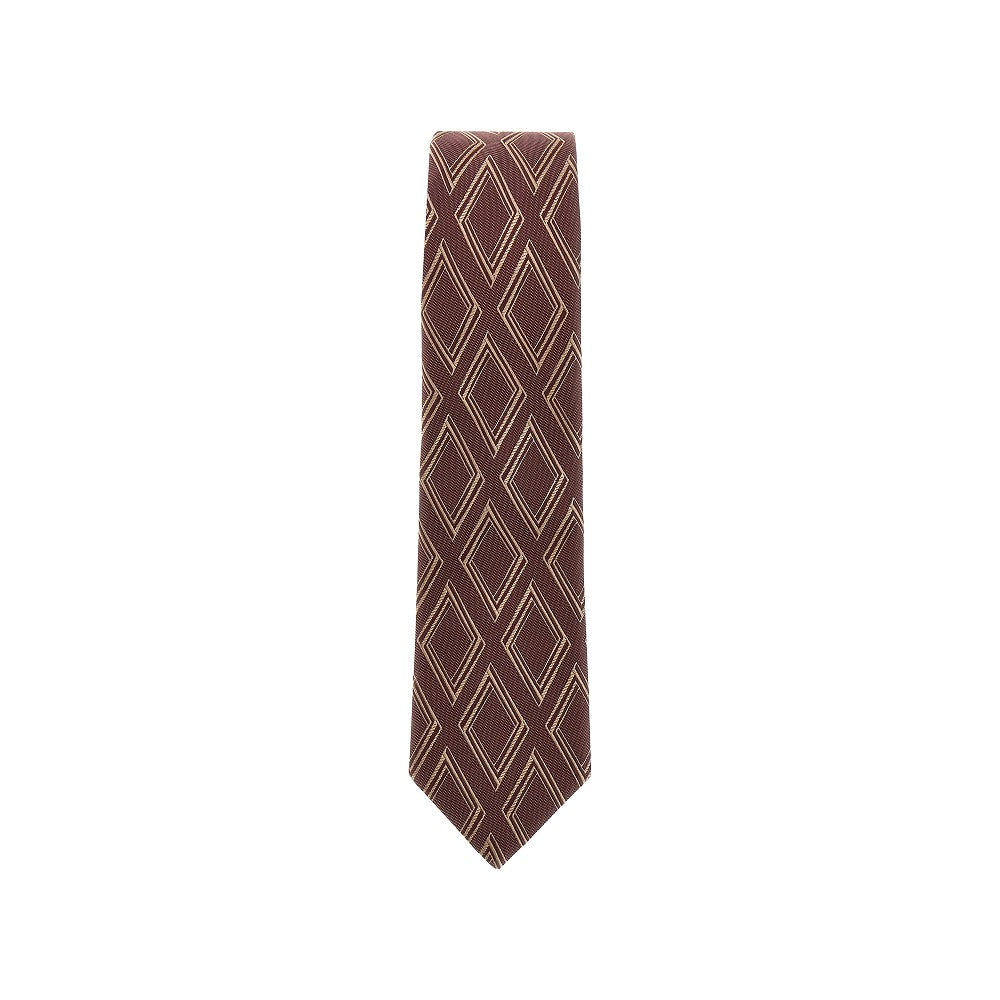 Silk tie with jacquard motif
