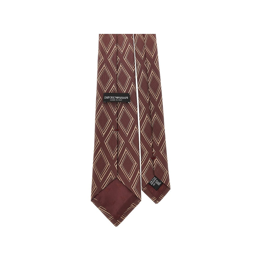 Silk tie with jacquard motif