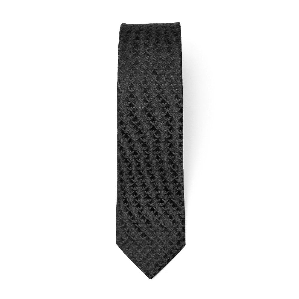 Silk necktie with logo motif
