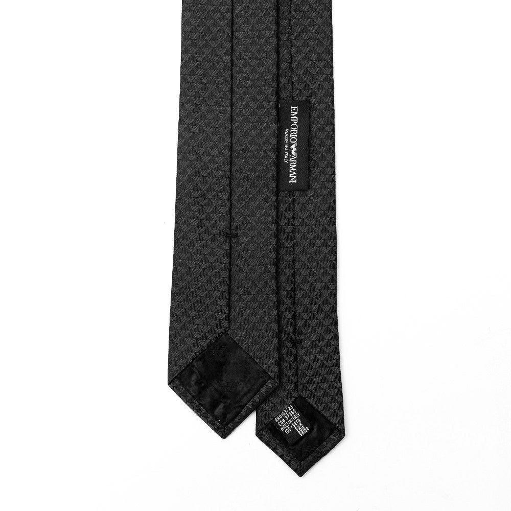 Silk necktie with logo motif