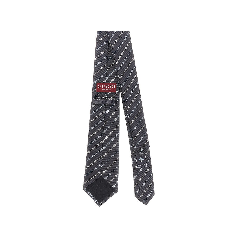 Silk tie with Horsebit motif