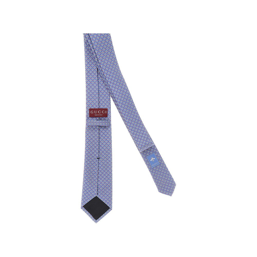 Silk tie with Double G motif