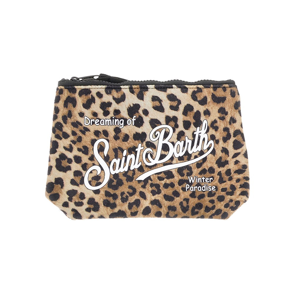'Aline' leopard-print pouch