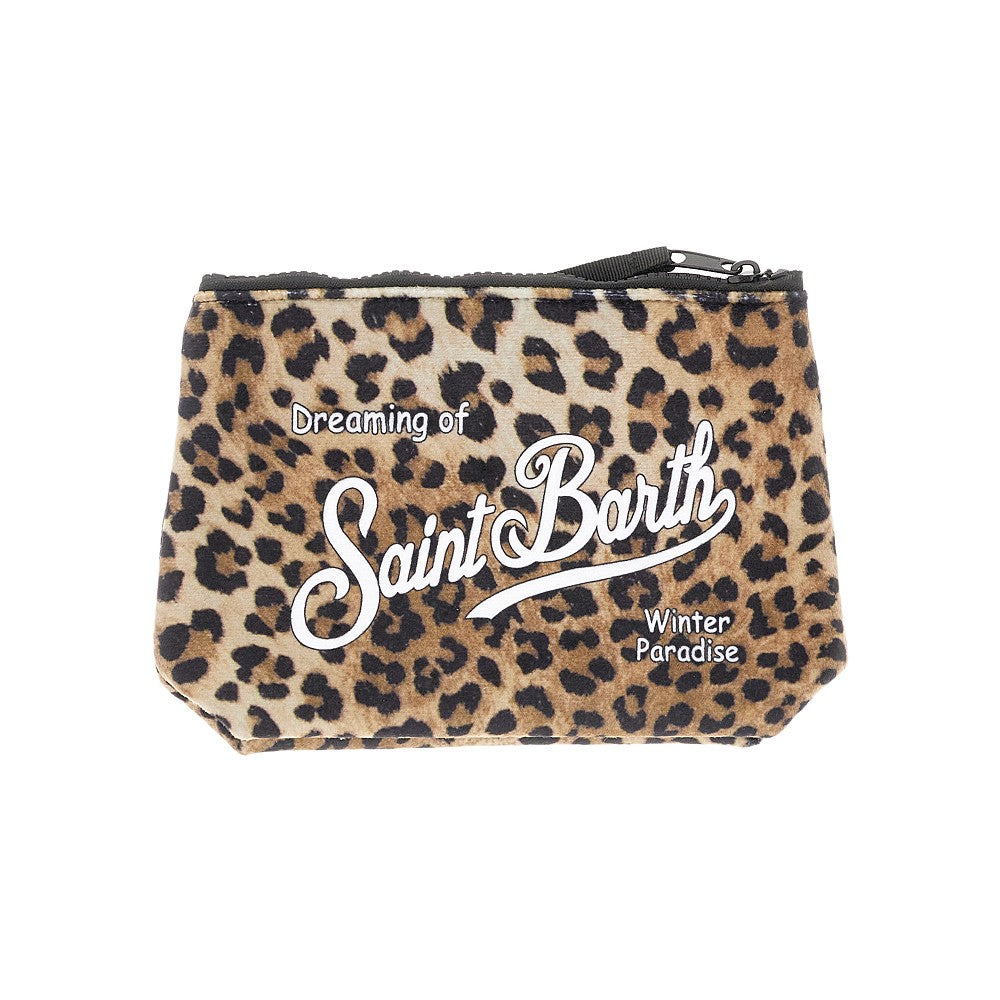 'Aline' leopard-print pouch