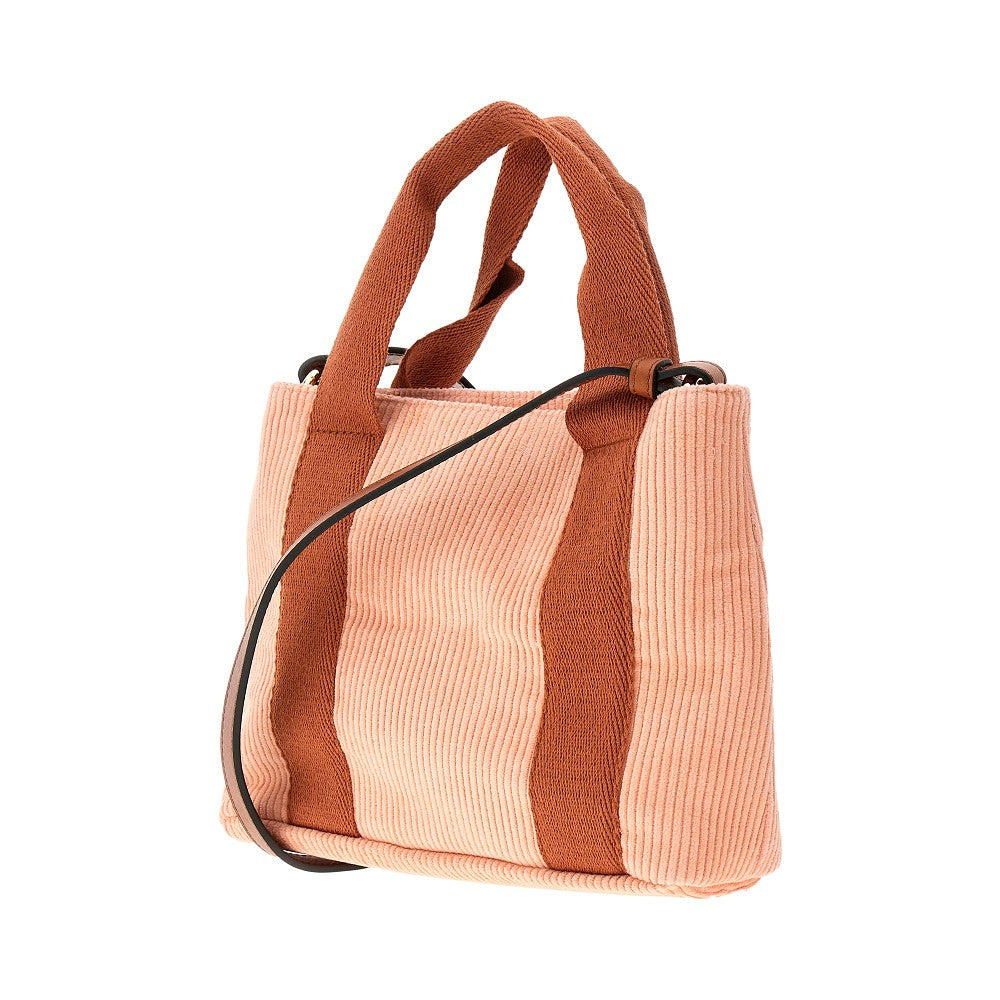 Corduroy kids bag with logo embroidery