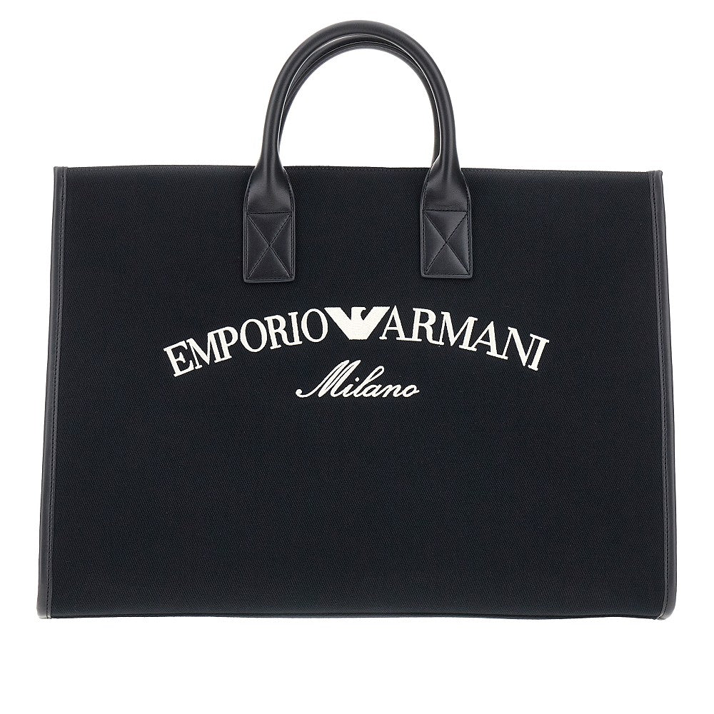 Logo embroidery canvas tote bag
