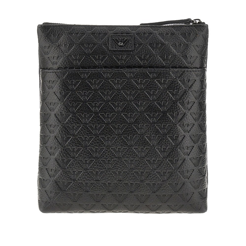 Eagle embossed leather crossbody bag