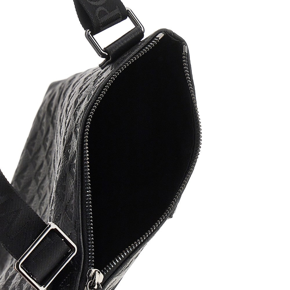 Eagle embossed leather crossbody bag