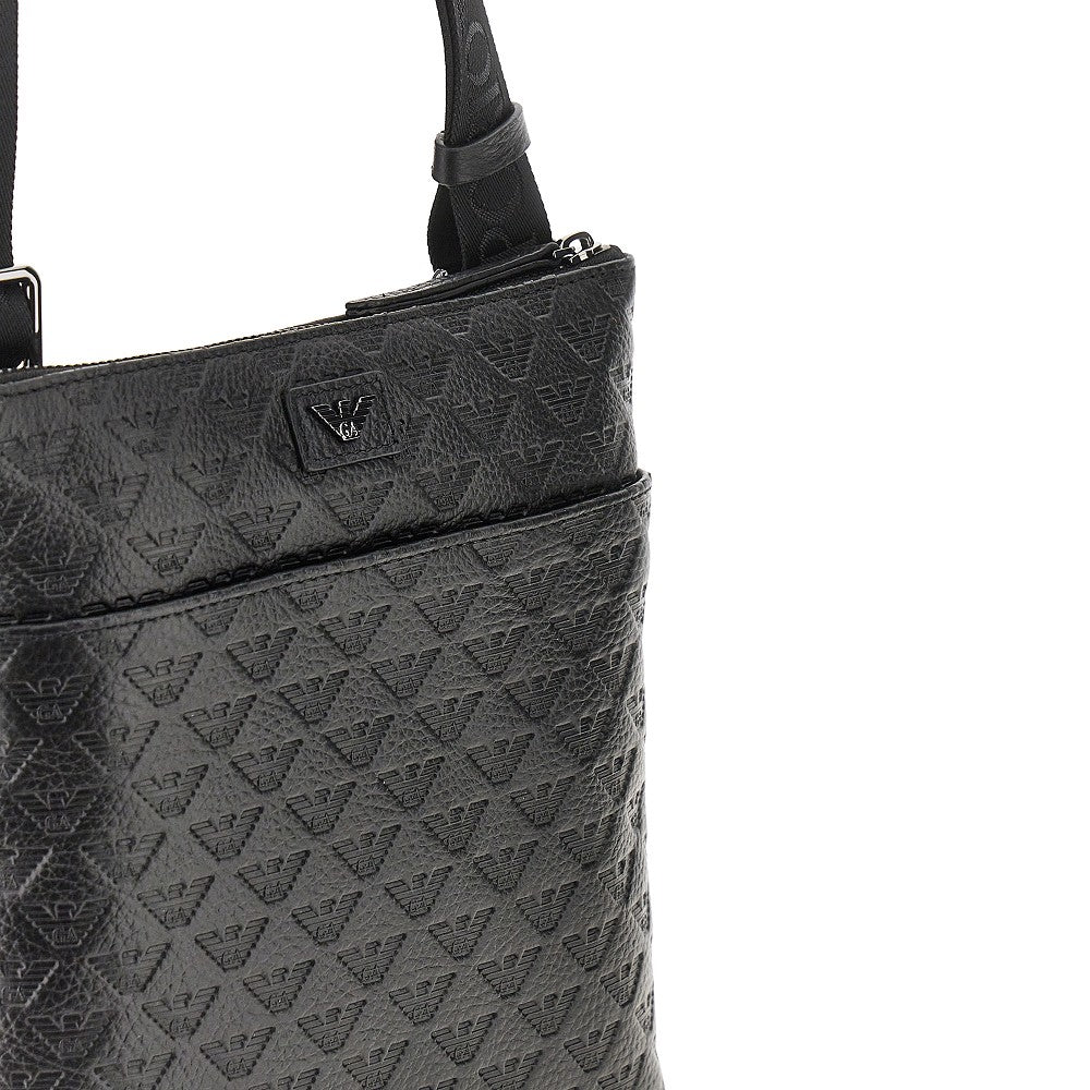 Eagle embossed leather crossbody bag