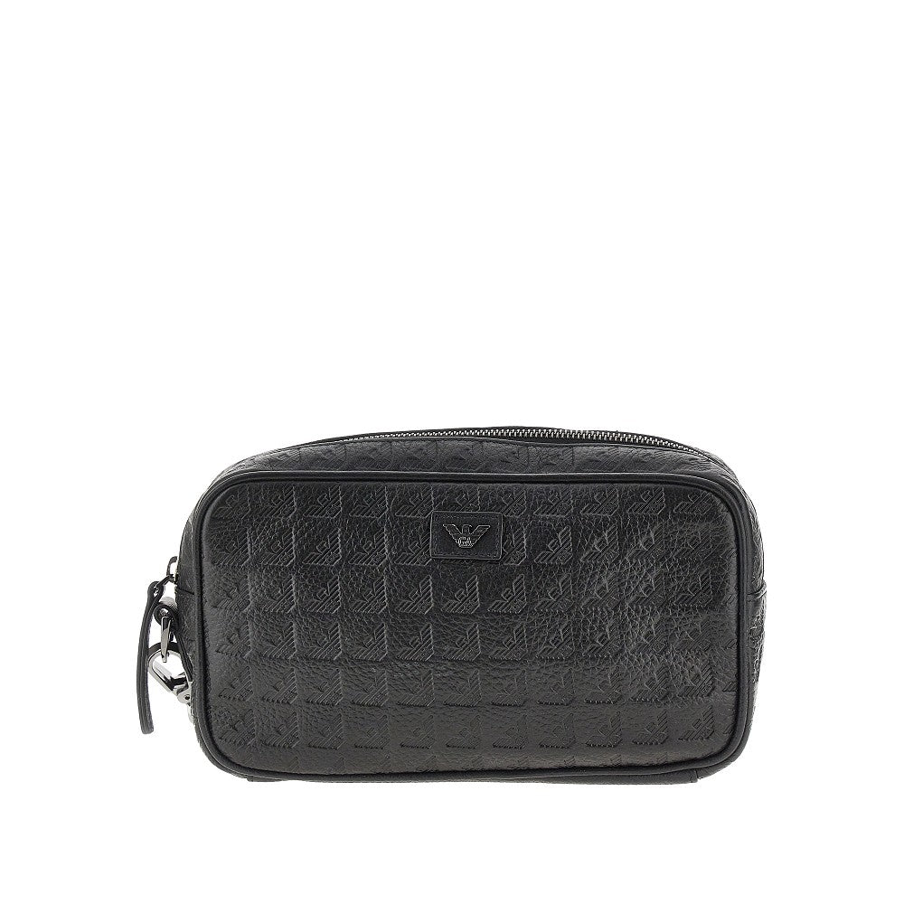 Eagle embossed leather pouch