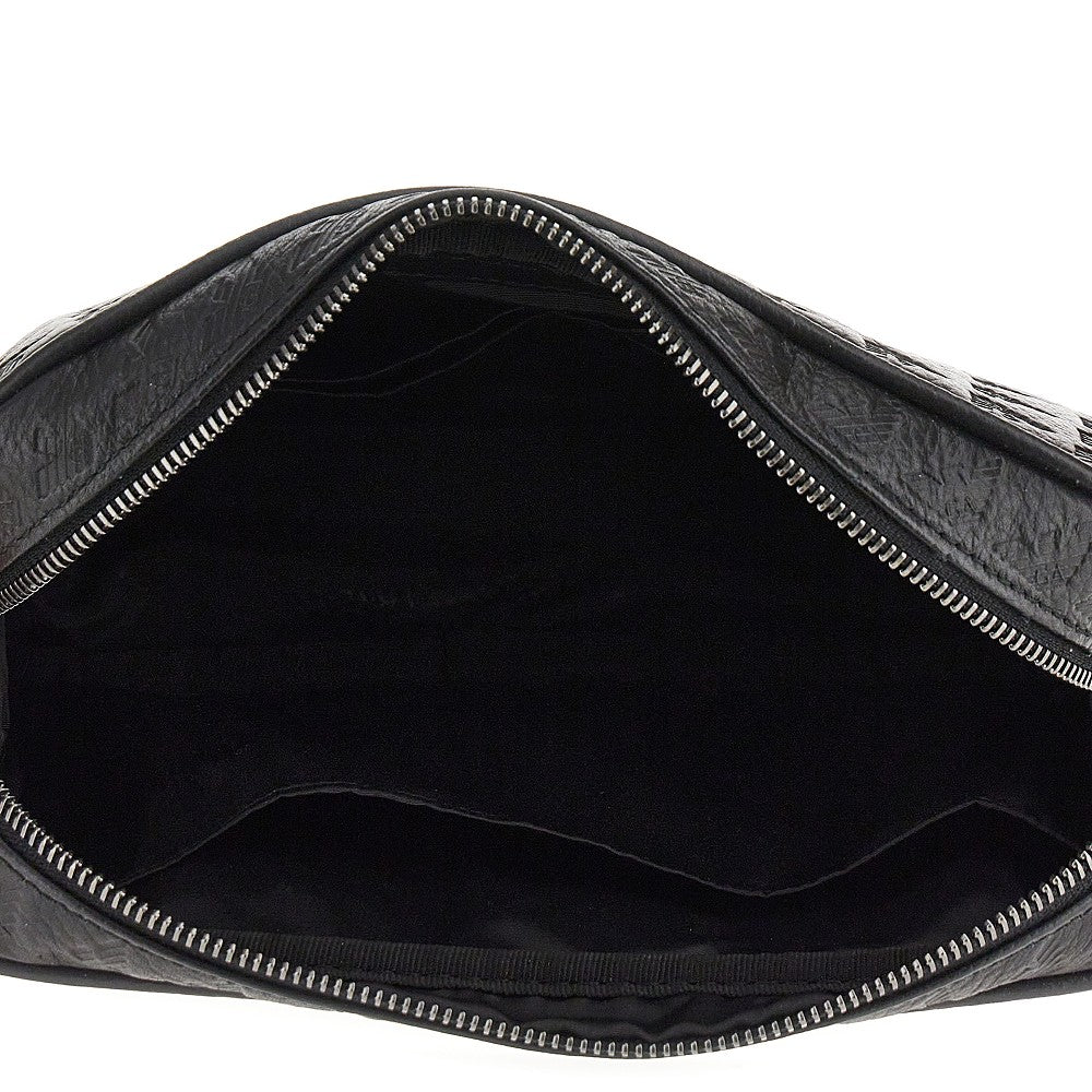 Eagle embossed leather pouch